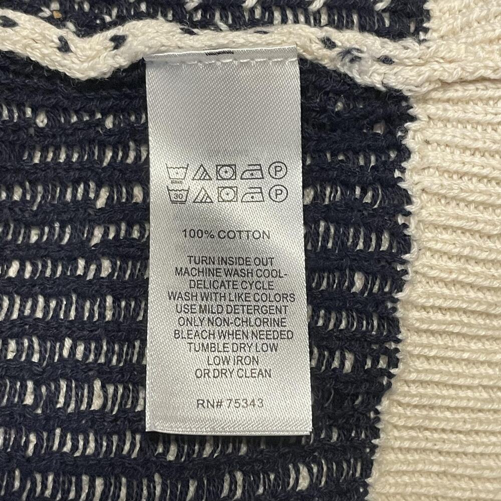 Aspen Sweater Mens Small White Navy Half Zip Pullover Snowflake Fair Isle Winter - Picture 10 of 15
